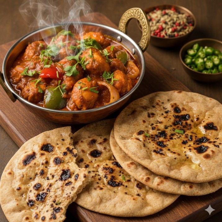 Kadhai Chicken and Tandoori Roti